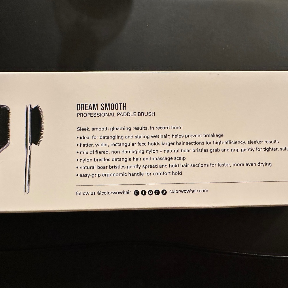 NWOT- Color Wow Dream Smooth Paddle Brush, Large. Unopened - Picture 2 of 5